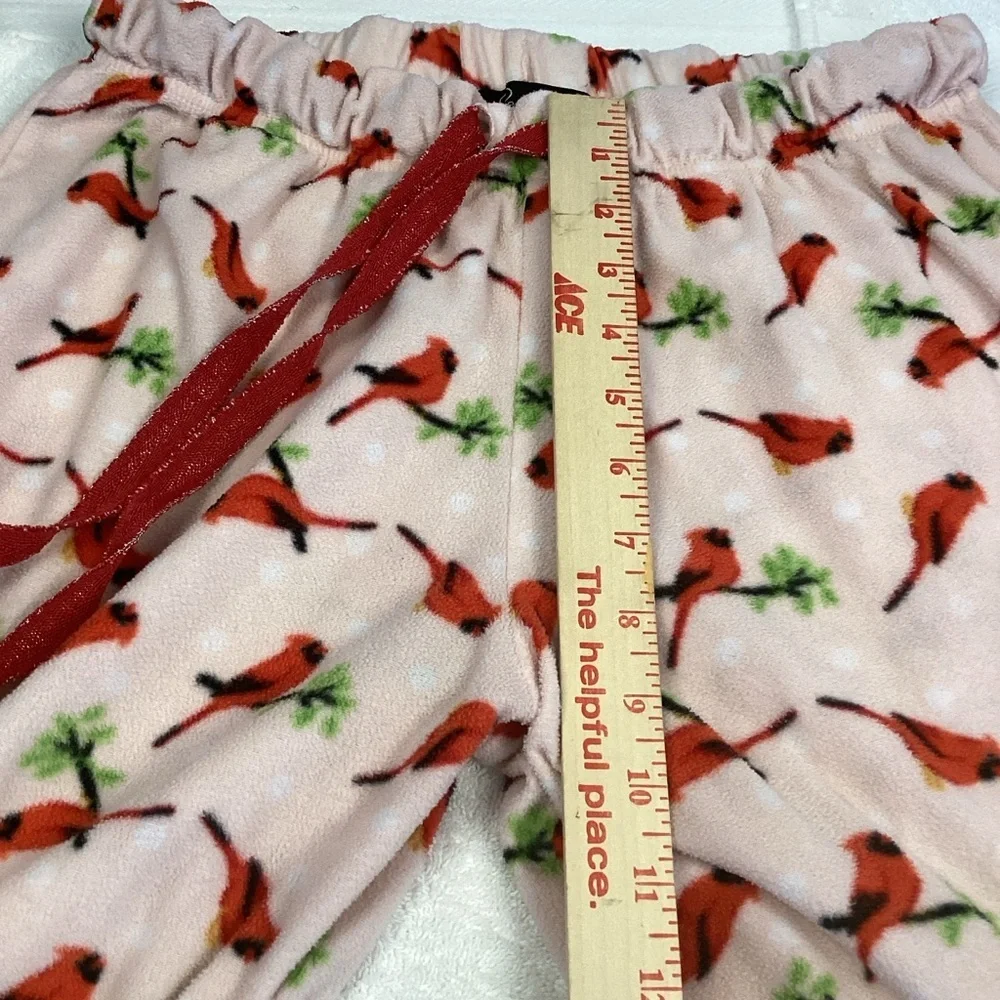 Rene Rofe Girls Pink Sleepware fleece pajama pant red cardinal Sz Lg